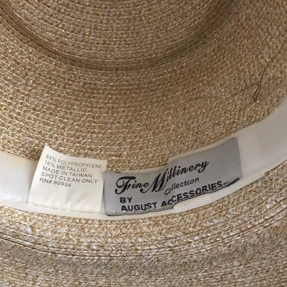 Fine Millinery Collection By August Accessories Wide Brim Red Roses Floral Hat - Picture 11 of 11